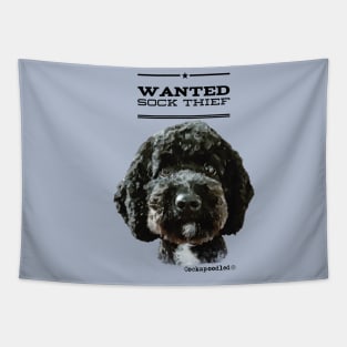 Cockapoo / Doodle Dog Sock Thief Tapestry