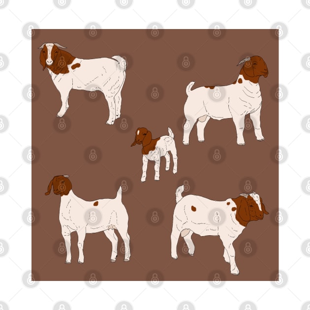 Boer Goats Pattern Brown by TrapperWeasel