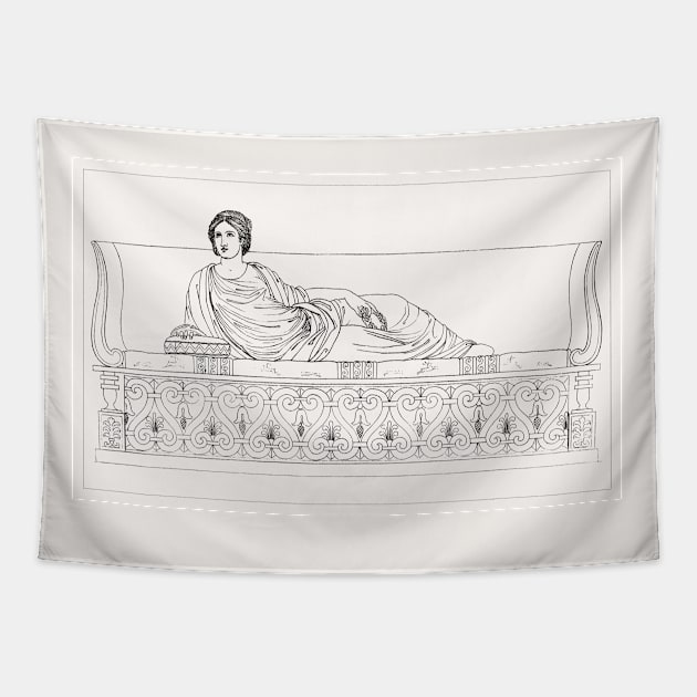 Roman Lady on a Couch Tapestry by WAITE-SMITH VINTAGE ART