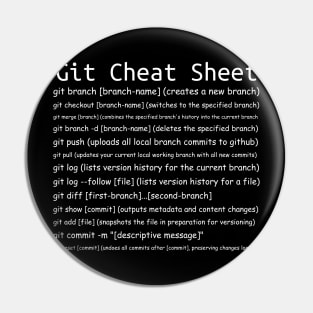 Git Cheat Sheet Black Pin