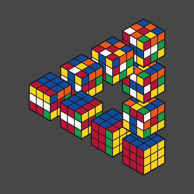 Rubiks Cube Penrose Triangle Optical Illusion - Inspired by Escher ...