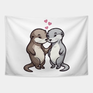 Otter in Love Tapestry