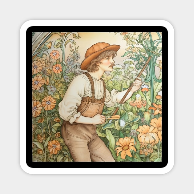 Gardener drawing Magnet by ComicsFactory