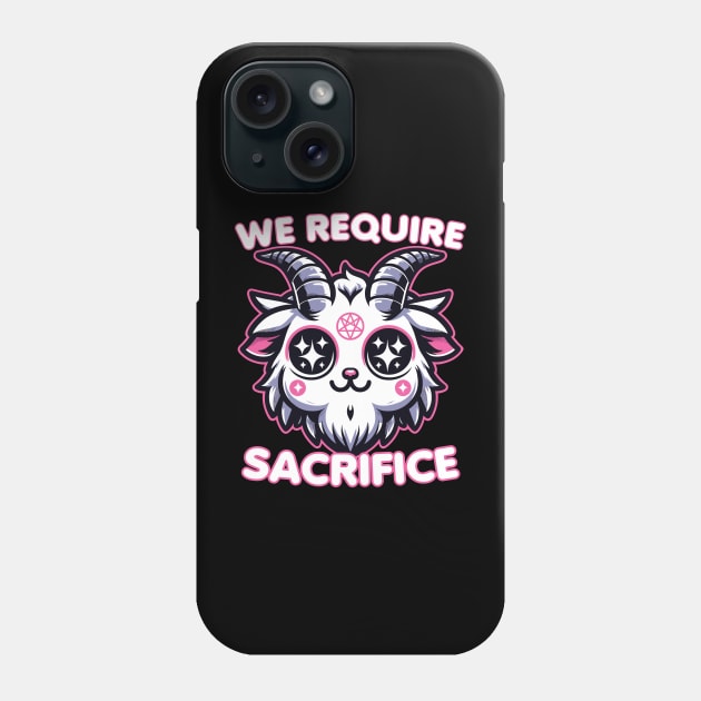 Cute Kawaii Style Baphomet We Require Sacrifice Baphomet Phone Case by Swagazon