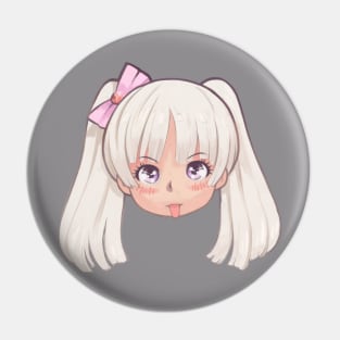 Anime Girl Sticking Her Tongue Out Pin