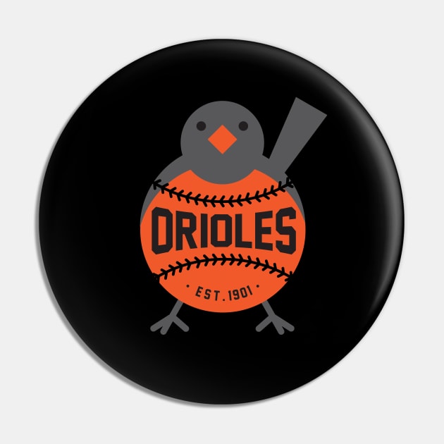 Baltimore Orioles Bird by Buck Tee Originals Pin by Buck Tee