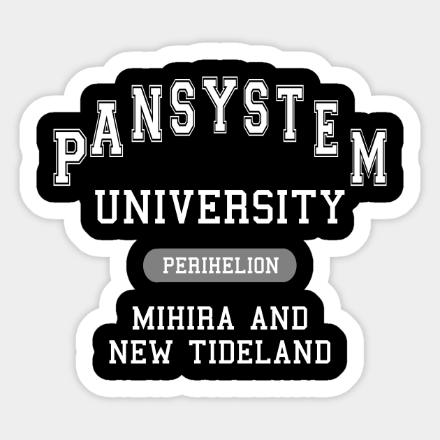 Murderbot Diaries Pansystem University of Mihira and New Tideland Perihelion College - Murderbot - Sticker