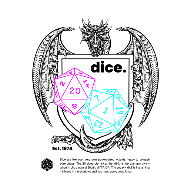 Board Game Dragon Dice Lover Black by Pink Syrup Workshop