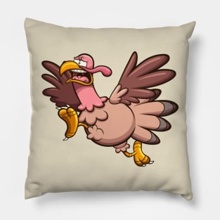 Scared Running Turkey Pillow