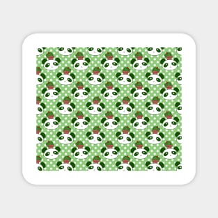 Cactus Panda Face Pattern Magnet