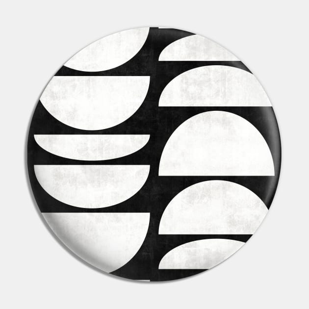 Mid-Century Modern Pattern No.8 - Black and White Concrete Pin by ZoltanRatko