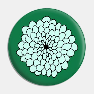 Large Mint Green Flower Pin