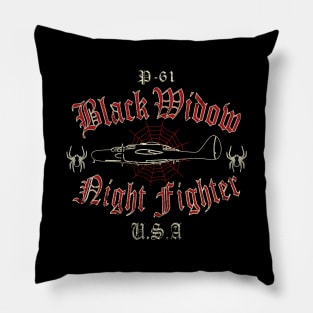 P-61 Black Widow - Night Fighter (distressed) Pillow