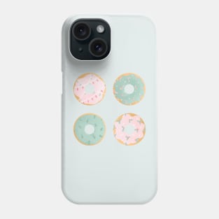 Mint and pink Christmas donuts Phone Case