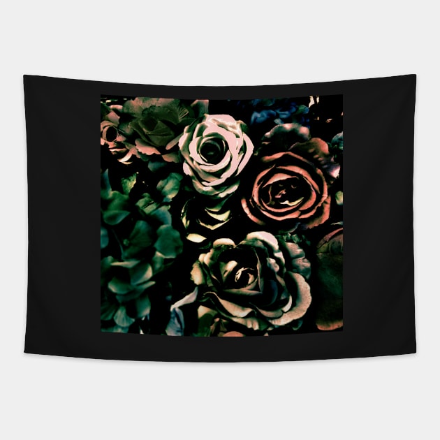 DEEP DARK ROSES HYDRANGEAS POSTER PRINT Tapestry by jacquline8689