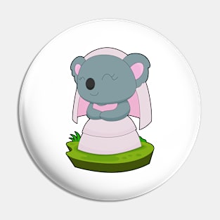 Koala Bride Veil Wedding Pin