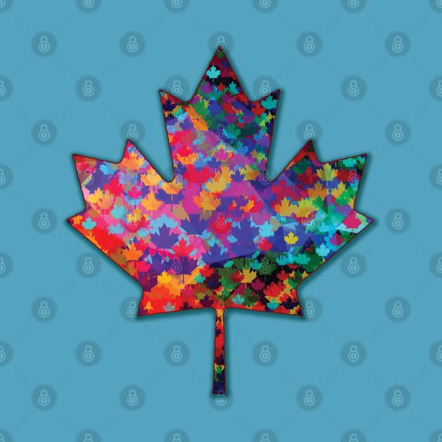 Rainbow Mosaic Canada Maple Leaf by NaturalDesign