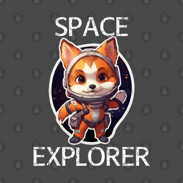 Red Fox Astronaut - Space Explorer (White Lettering) by VelvetRoom