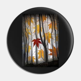 Acer Leaves and Misty Wood Composite Pin