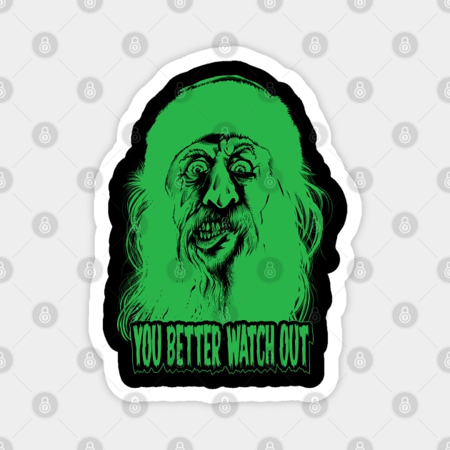 Evil Santa (green version) Magnet by wildsidecomix