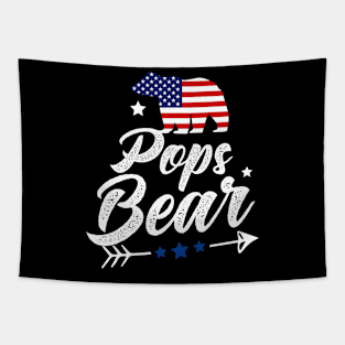 Pops Bear Patriotic Flag Matching 4th Of July Tapestry