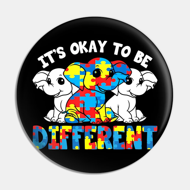 Its Ok To Be Different Cute Elephant Autism Awarenesss Pin by hony.white