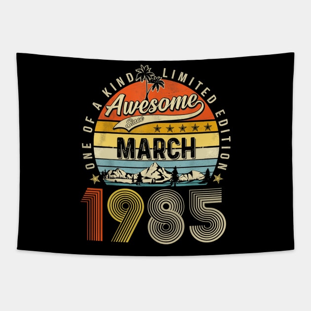 Awesome Since March 1985 Vintage 38th Birthday Tapestry by Gearlds Leonia