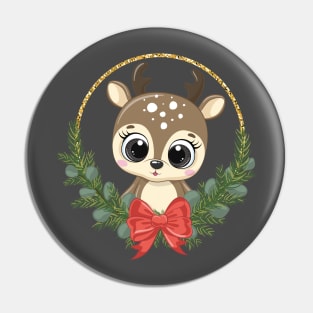 Cute reindeer for new year and christmas Pin