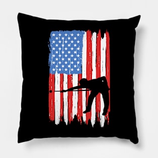 American Flag Billiards Graphic Pillow