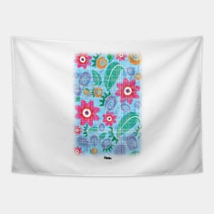 Blue Floral Swatch Tapestry