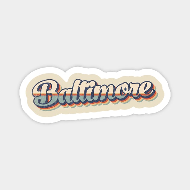 Baltimore // Retro Vintage Style Magnet by Stacy Peters Art