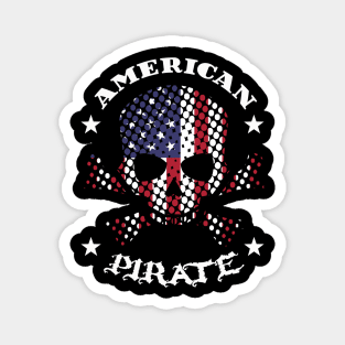 Flag Skull American Pirate Magnet