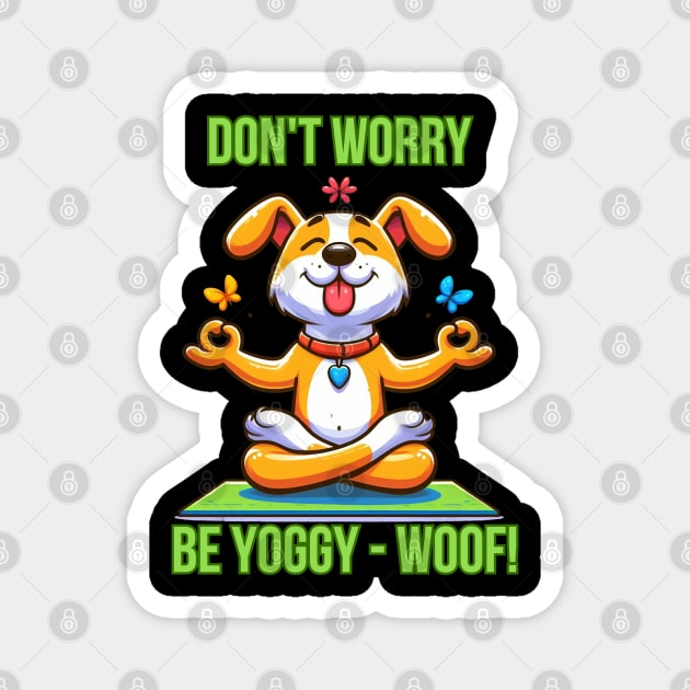 Yoga Dog Magnet by BukovskyART
