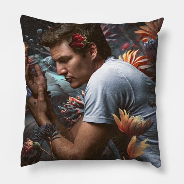 Pedro Pascal and The Butterfly Pillow by ZelleDa