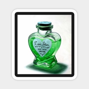 Alchemy Love elixir potion - green potion heart bottle Magnet