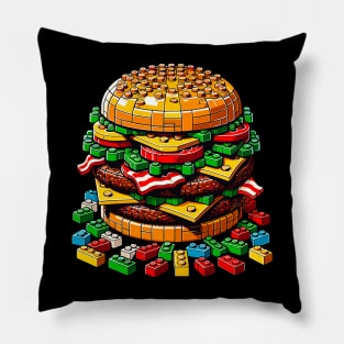 Funny "Brick Burger Feast" Master Block Building Toy Pillow