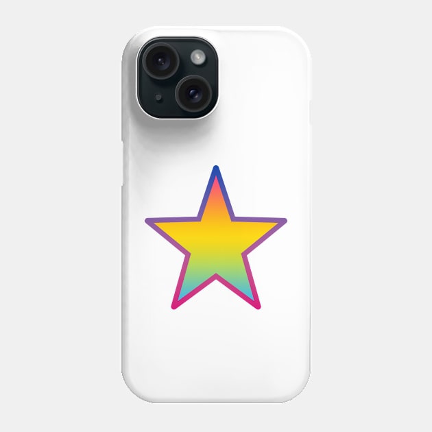 Bi+ Star (Pan Flag with upside-down Bi Flag outline) Phone Case by opalaricious