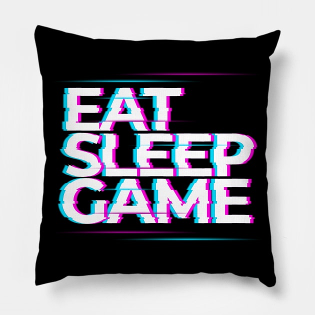 Eat, Sleep, Game Pillow by MrDrajan