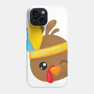 Thanksgiving Turkey, Brown Turkey, Feathers Phone Case