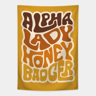 Alpha Lady Honey Badger Word Art Tapestry