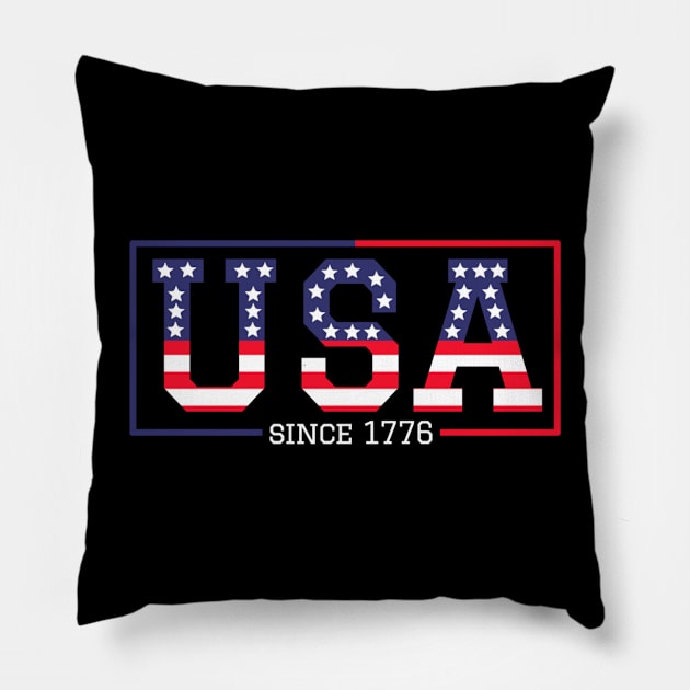 USA Since 1776 - USA Forth of July Independence Day Pillow by denkanysti