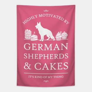 Highly Motivated by German Shepherds and Cakes - V2 Tapestry