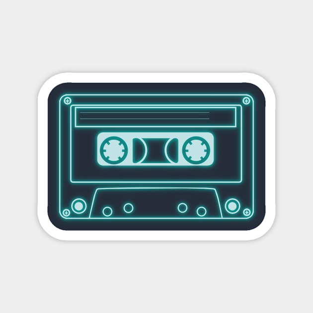 Synthwave - Retro Cassette Tape Neon 80s Magnet by bluerockproducts