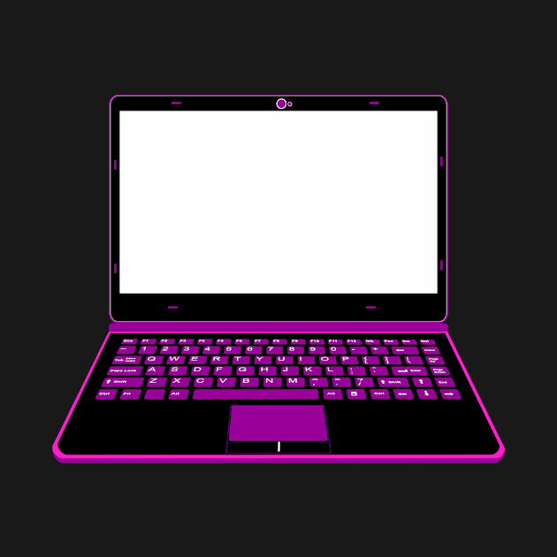 realistic laptop vector illustration in black and purple color by asepsarifudin09