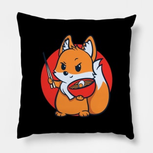 Fox Eating Ramen Pillow