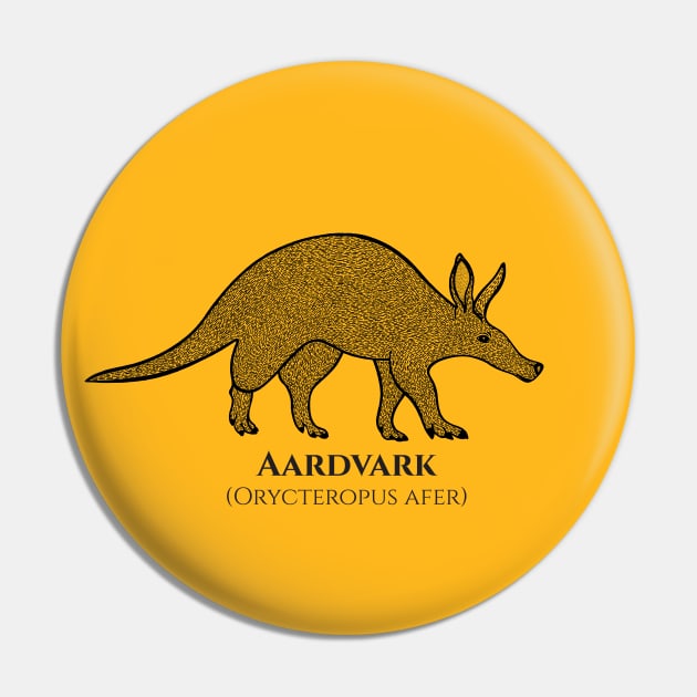 Aardvark with Common and Latin Names - detailed animal design Pin by Green Paladin