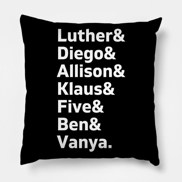 umbrella academy members Pillow by gochiii