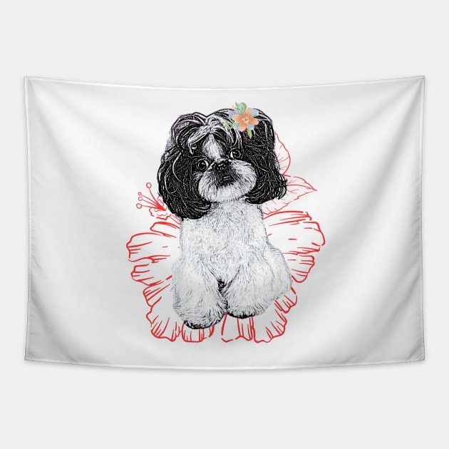 Cute Poodle Tapestry by BeatyinChaos