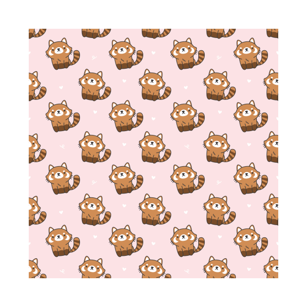 Red Panda Cute Animal Pattern by Printable Pretty