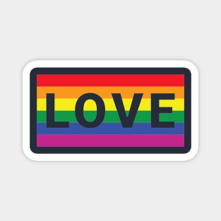 Love wit rainbow flag. LGBT flag Magnet